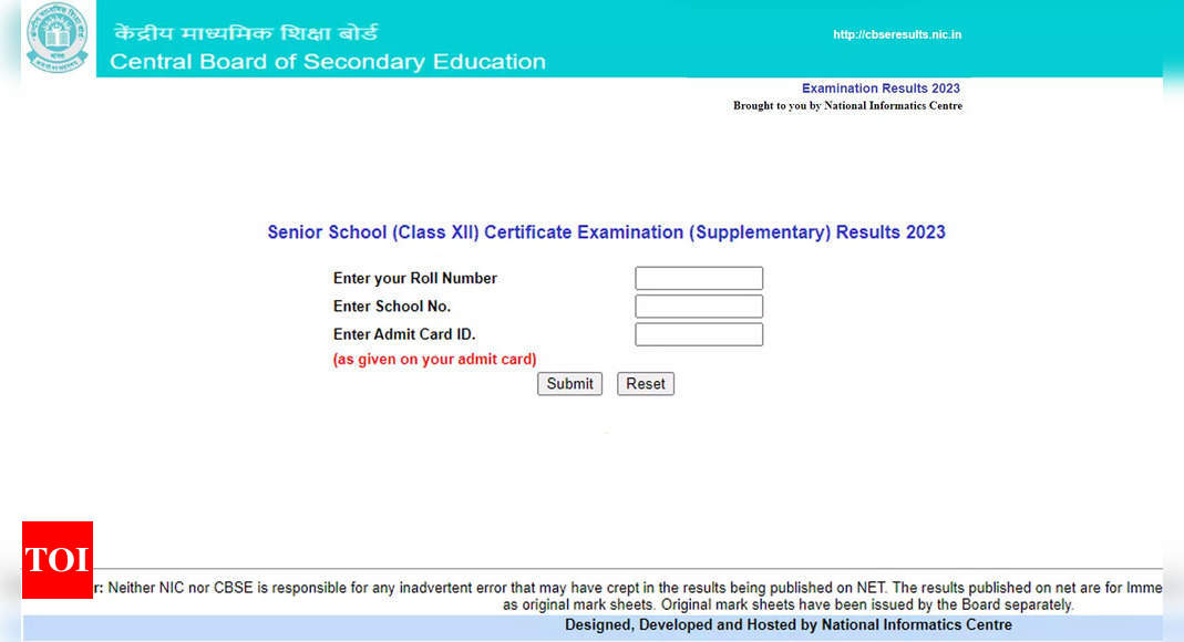 CBSE declares class 12th compartment result 2023 on cbseresults.nic.in; Direct link - Times of India