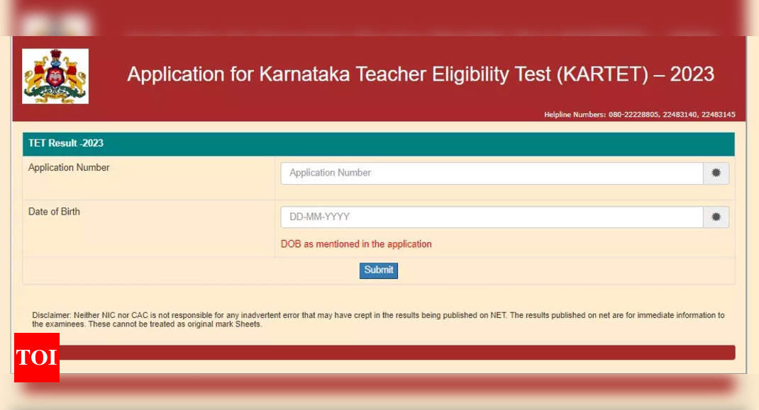 Karnataka TET Result 2023 declared on schooleducation.kar.nic.in, direct link to download - Times of India