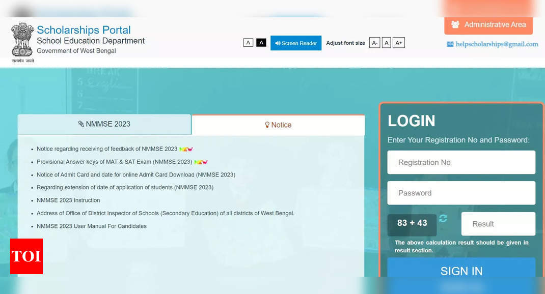 WB NMMS Answer Key 2023 released at scholarships.wbsed.gov.in, direct link here - Times of India