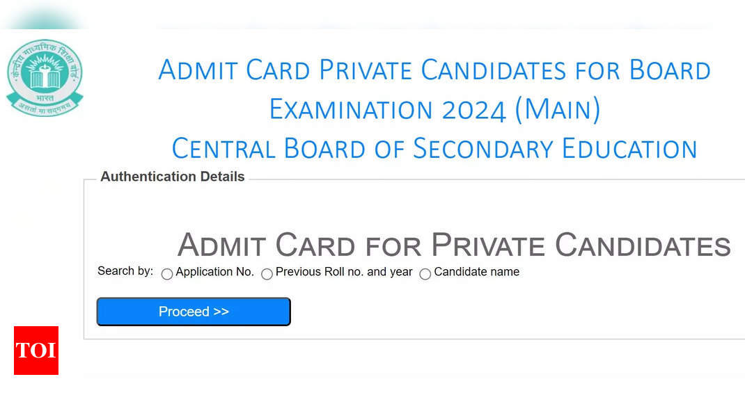 CBSE Private Candidate Admit Card 2024 out at cbse.gov.in, here's how to download - Times of India