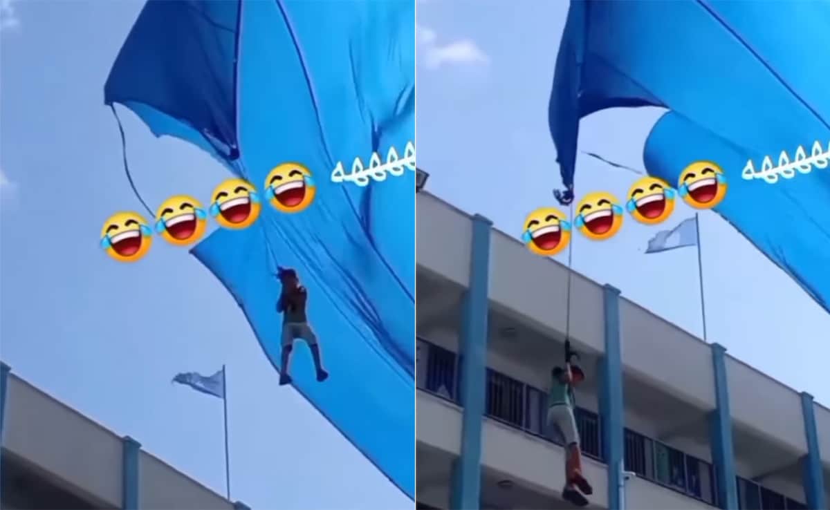 अचानक चार मंजिल की ऊंचाई तक हवा में उड़ने लगा बच्चा, दोस्तों ने ऐसे बचाई जान, यूजर्स ने बोले- मुफ्त में हवाई सैर हो गई