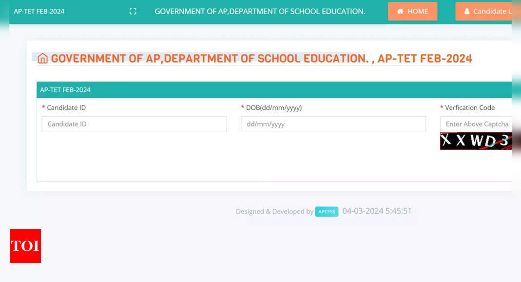 AP TET 2024 response sheet released at aptet.apcfss.in: Direct link to download and other important dates - Times of India