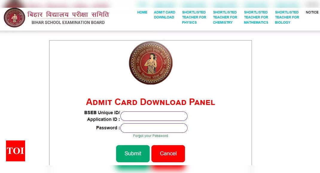 BSEB JEE and NEET free coaching teacher recruitment: Direct link to download admit card for eligibility test - Times of India
