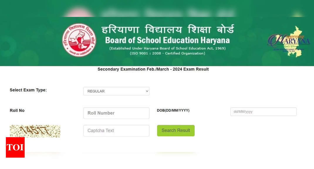 HBSE 10th Result 2024 (Direct Link): Check your scorecards here - Times of India
