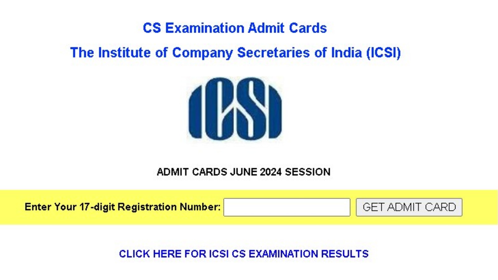 ICSI CS 2024 June admit card out at icsi.edu. Steps to download the hall ticket