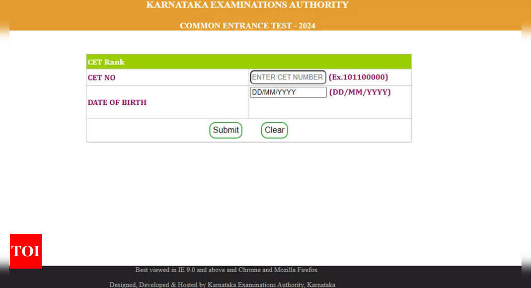KCET marks entry 2024 link reopens at kea.kar.nic.in; Check direct link here - Times of India