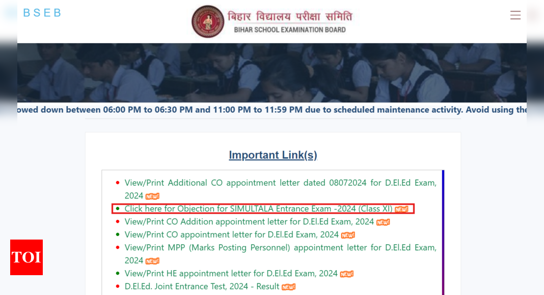 BSEB Simultala Awasiya Vidyalaya Class 11 Answer Key 2024 out at bsebsimultala.com, raise objections till July 11 - Times of India