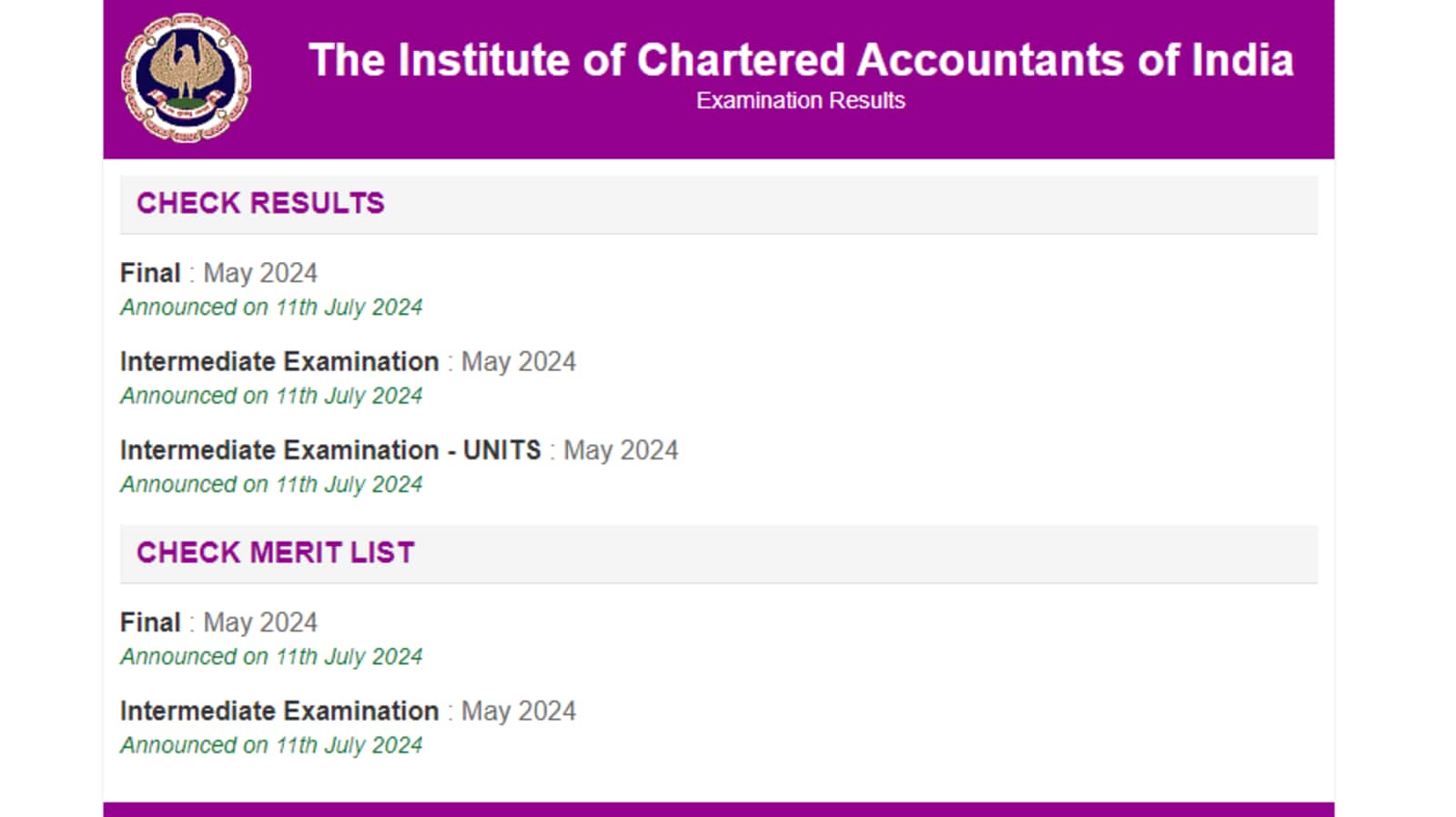 CA Final, Inter Results 2024 Live: Results out at icai.nic.in. See toppers list