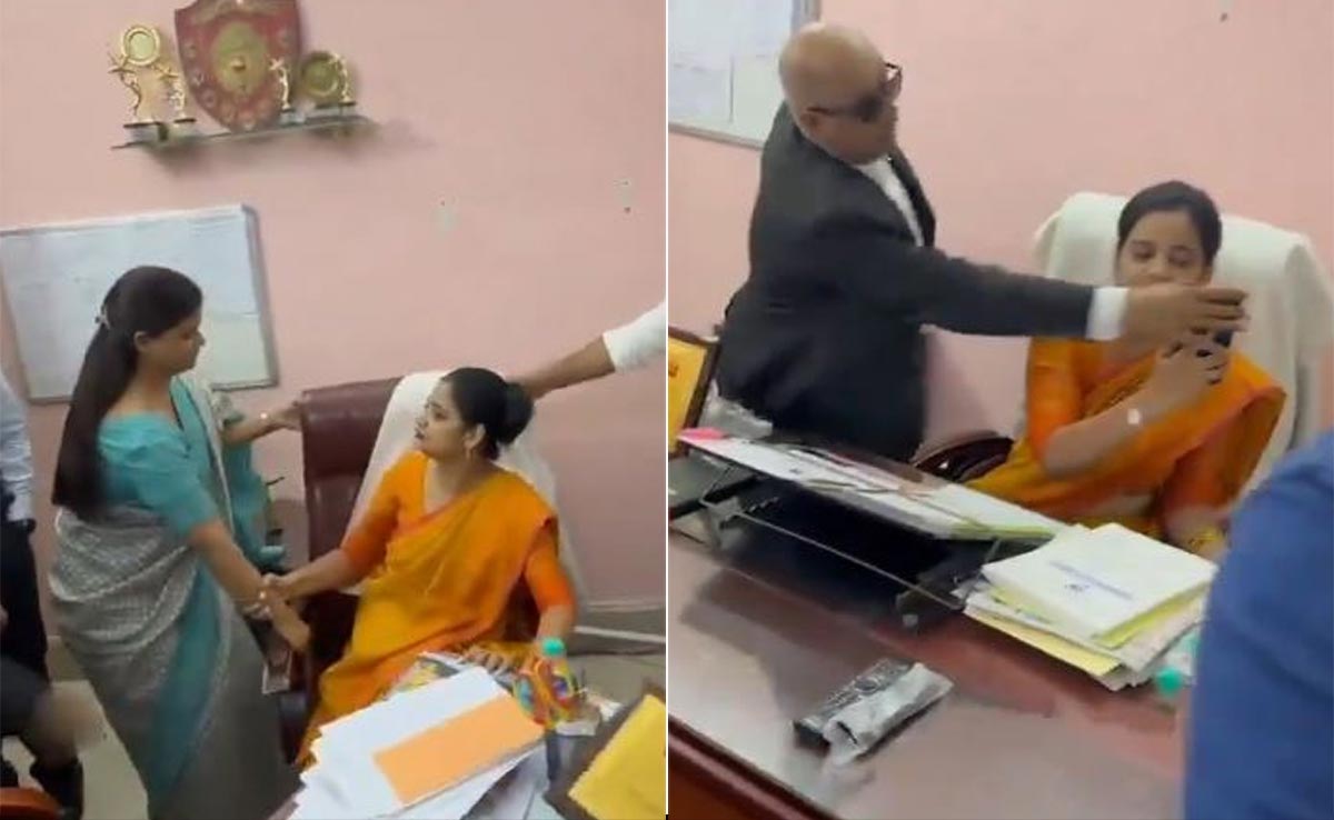 Video: पेपर लीक की जांच के बीच यूपी में स्‍कूल प्रिंसिपल को जबरन ऑफिस से हटाया