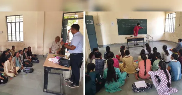 जमीन पर उच्च शिक्षा : कॉलेजों में फर्श पर चल रही कक्षाएं