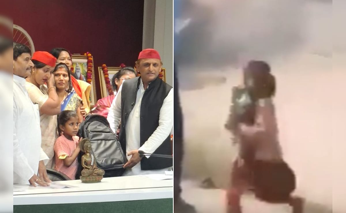 टूटते घर से स्कूल बैग बचाकर भागने वाली बच्ची को अखिलेश ने दिए 1 लाख, उठाएंगे पढ़ाई का खर्च