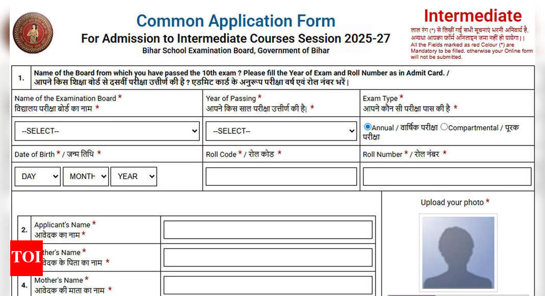 BSEB opens OFSS portal for Class 11 admissions after compartment results 2025 - Times of India