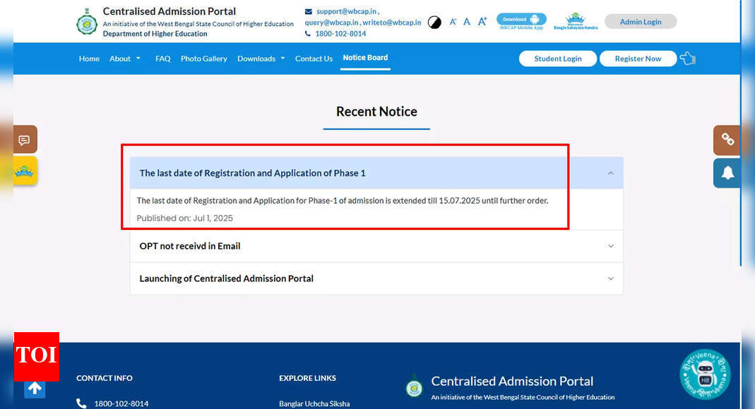 West Bengal extends college application deadline amid vacant seats: Is higher education in the state losing its appeal? - Times of India