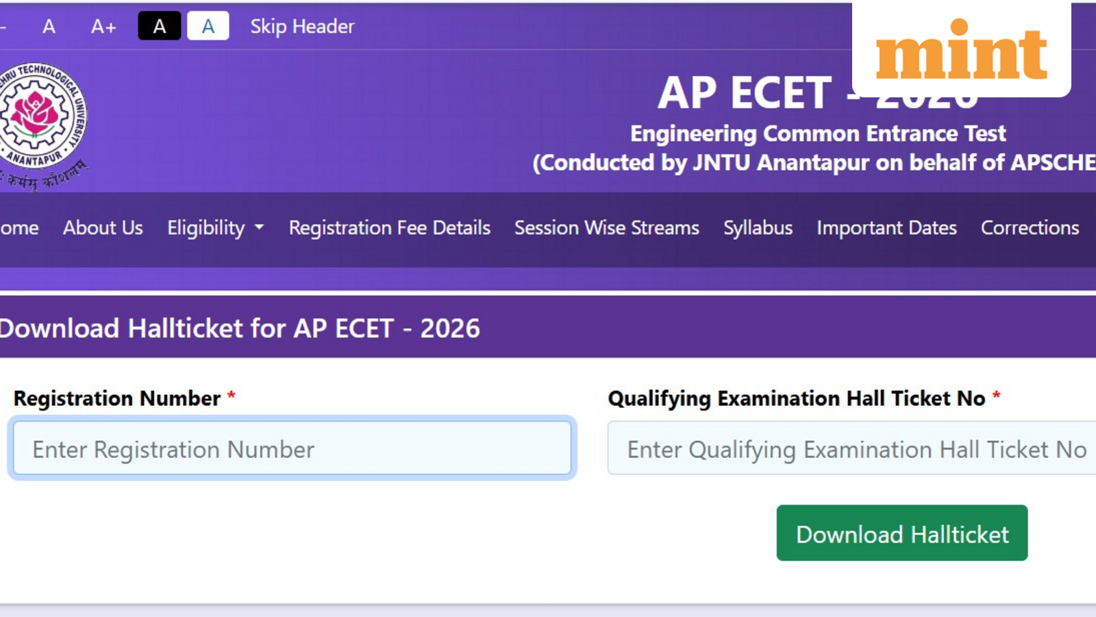 AP ECET Hall Ticket 2026 released at cets.apsche.ap.gov.in, download link here | Mint