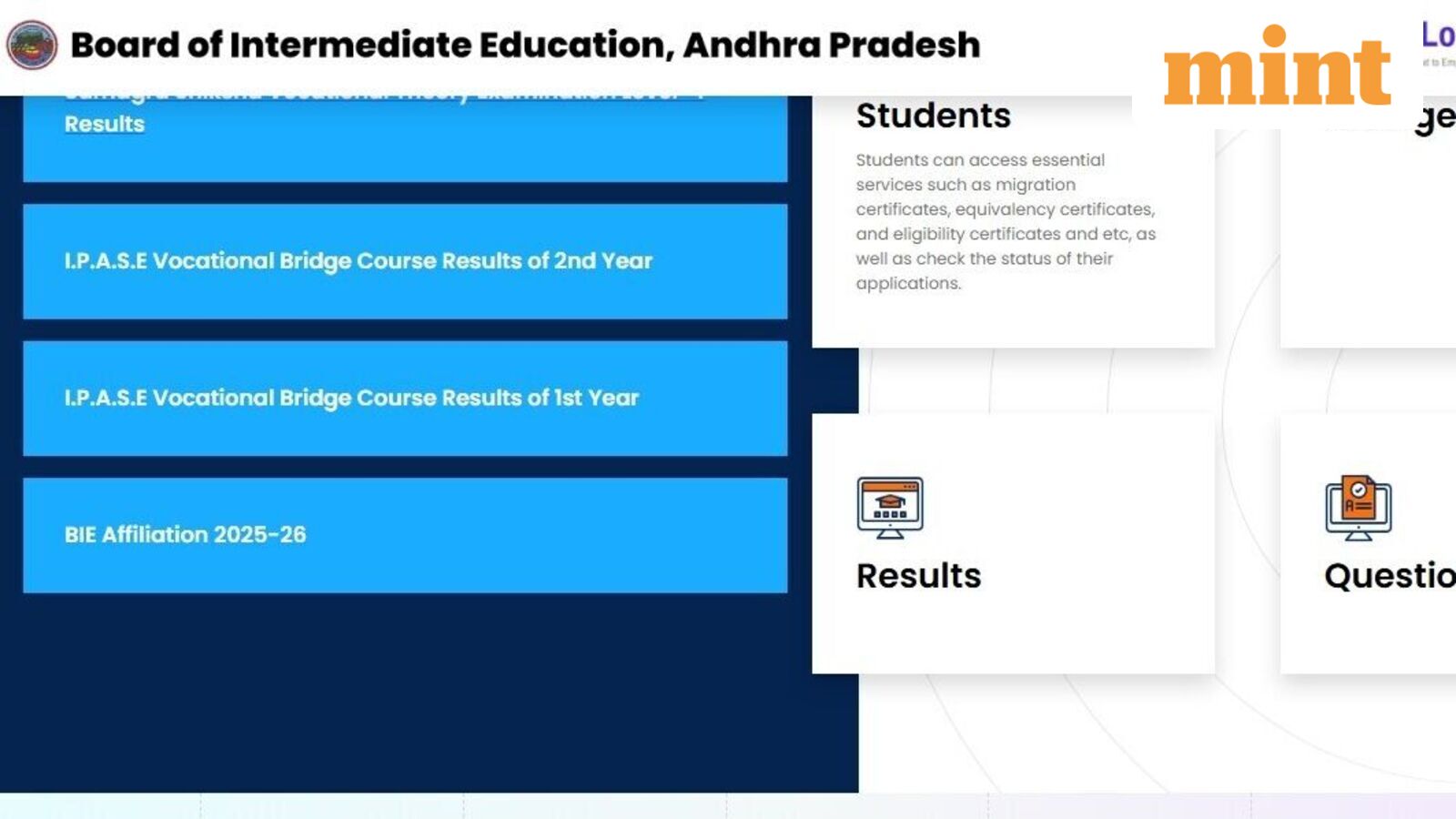 AP Inter Supplementary Result 2026: BIEAP to release marks memo today at bie.ap.gov.in; how to check supply results | Mint