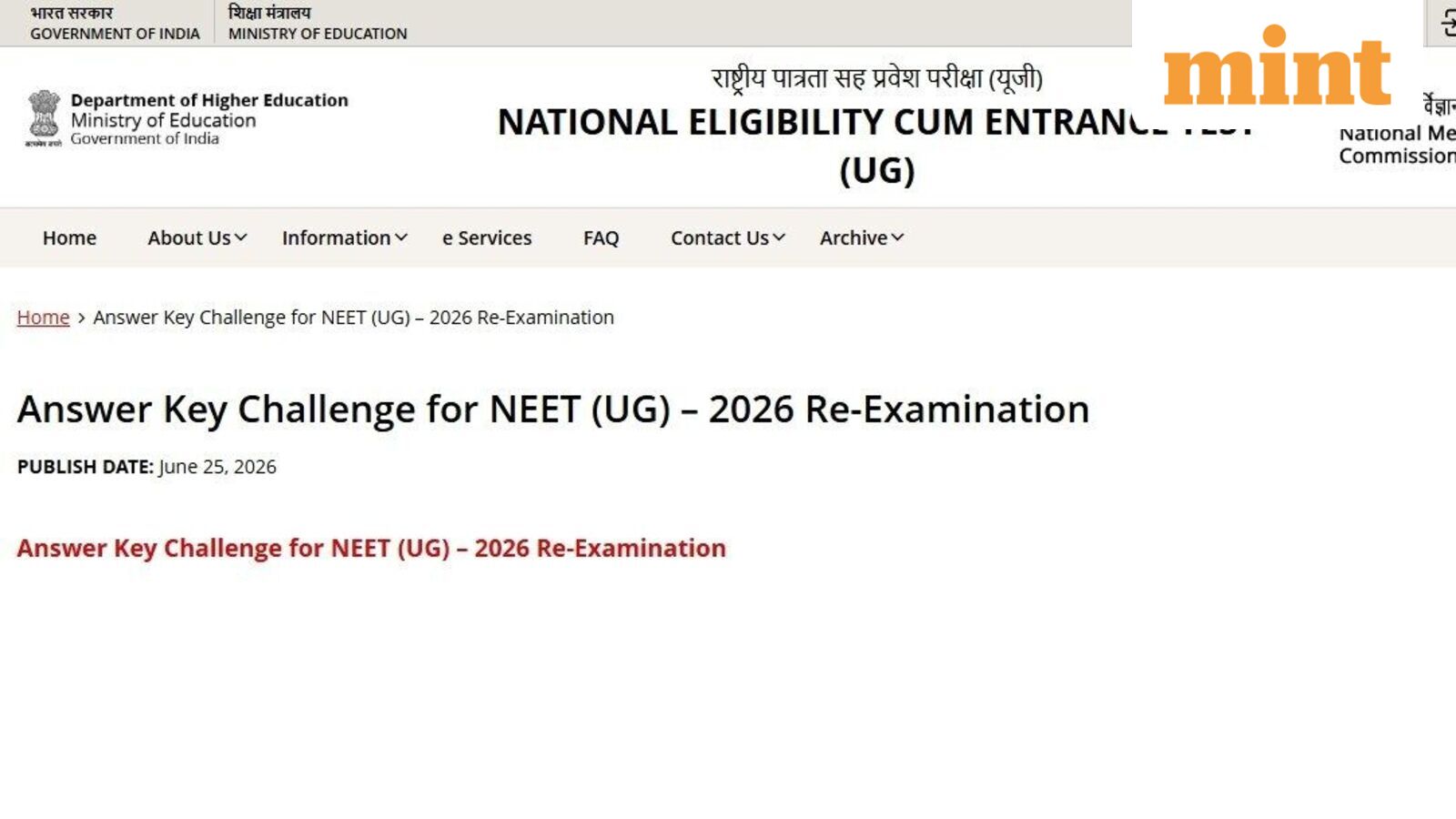 NEET UG objection window closes today — 28 June: How to challenge answer key before deadline | Mint